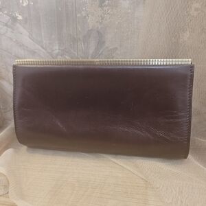 Valextra Lucky Stars Granata Leather Clutch In Burgundy